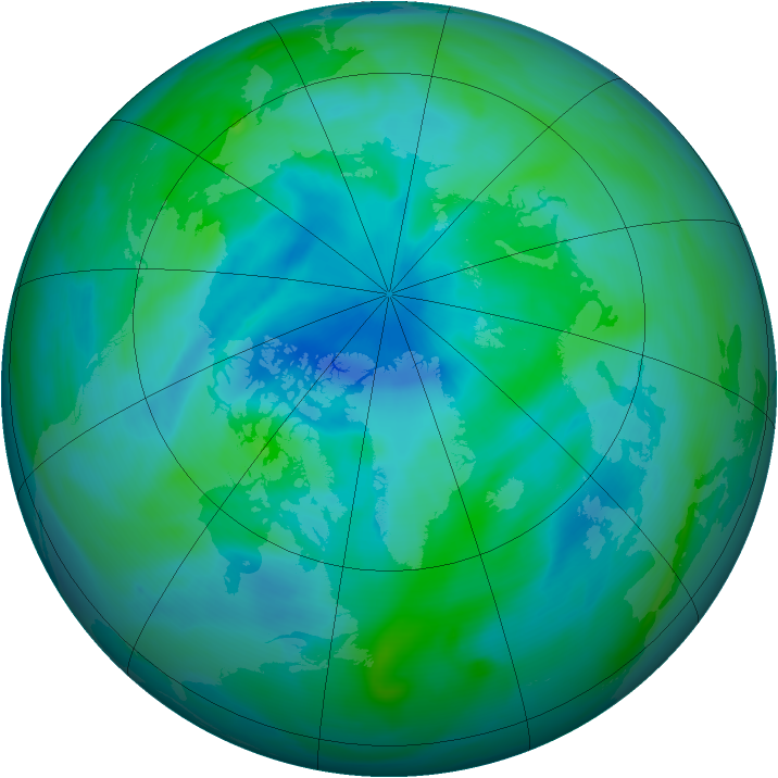 Arctic ozone map for 13 September 2005